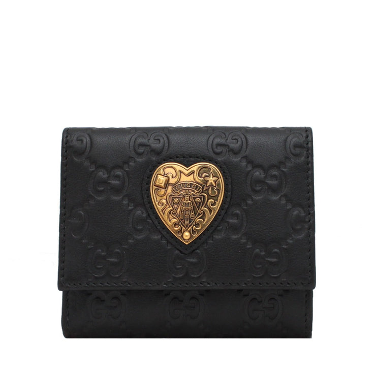 Gucci Ladies' Guccisima Hysteria French Leather Wallet- Black