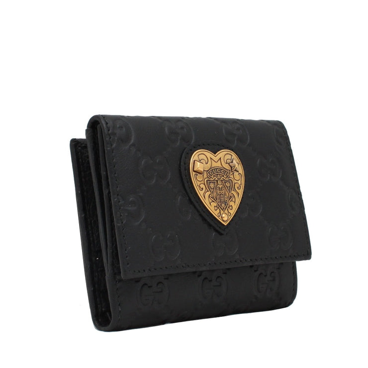 Gucci Ladies' Guccisima Hysteria French Leather Wallet- Black