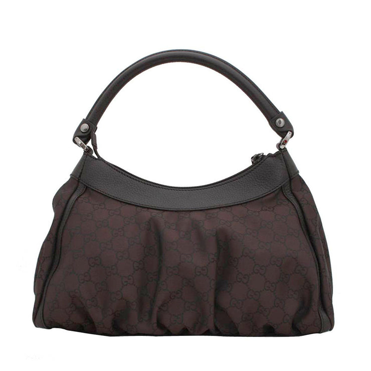 Gucci GG Nylon Small Hobo Bag- Brown