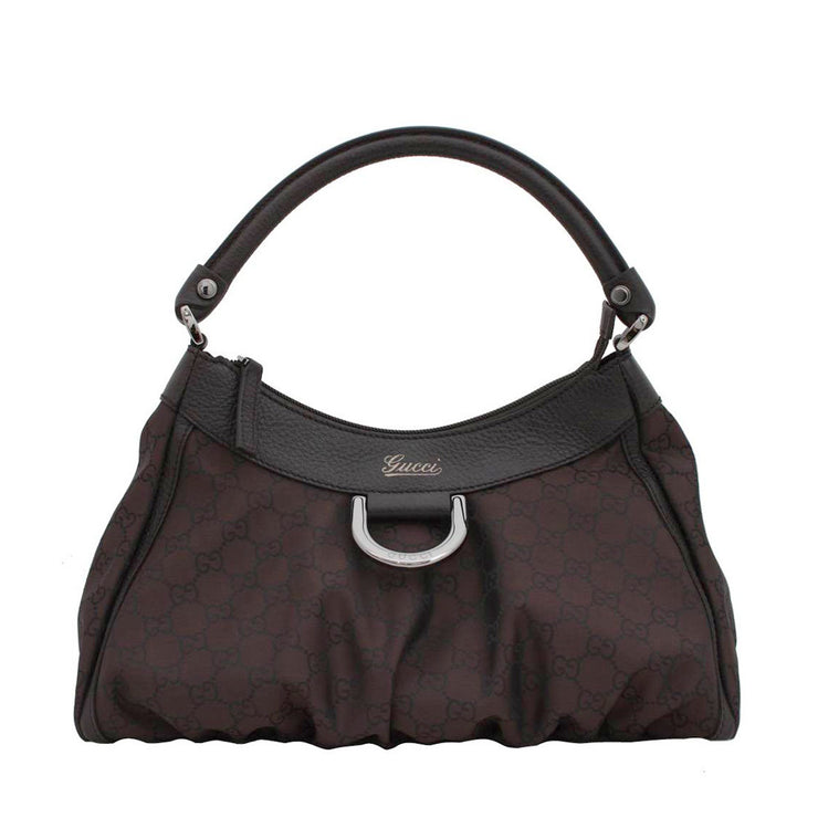 Gucci GG Nylon Small Hobo Bag- Brown