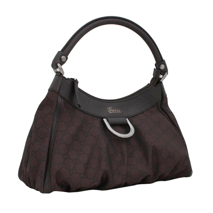 Gucci GG Nylon Small Hobo Bag- Brown