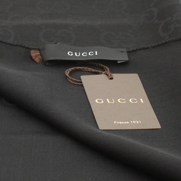 Gucci GG Silk & Wool Slim Scarf- Black