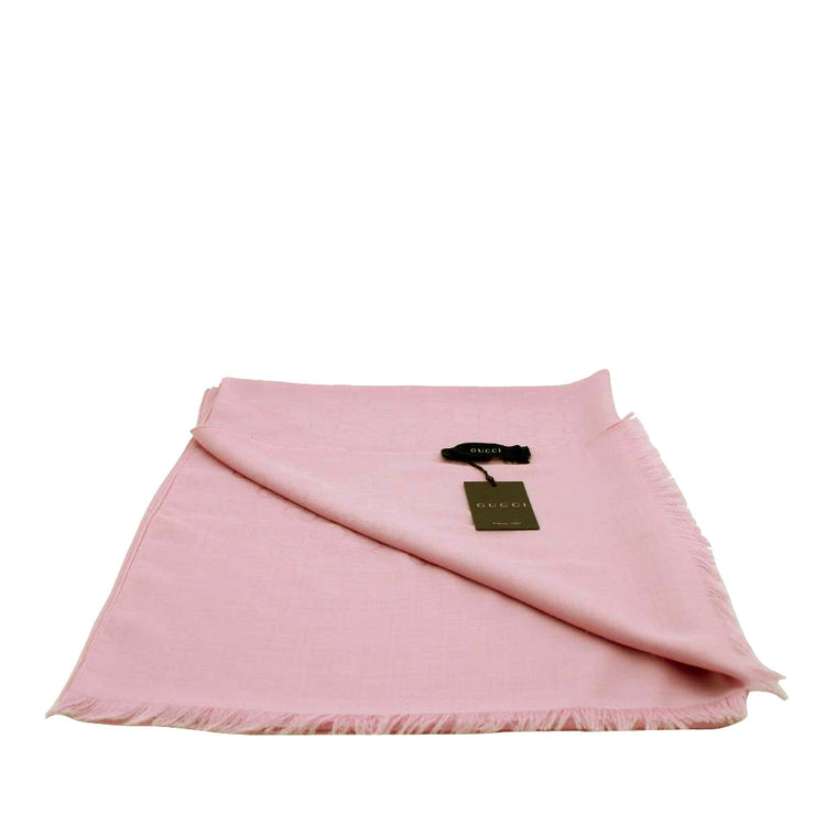 Gucci GG Silk & Wool Wide Shawl Scarf- Pink