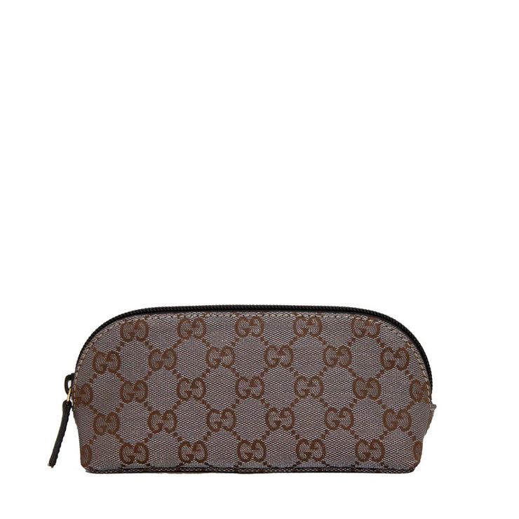 Gucci GG Jaquard Cosmetic Case- Silver Gold