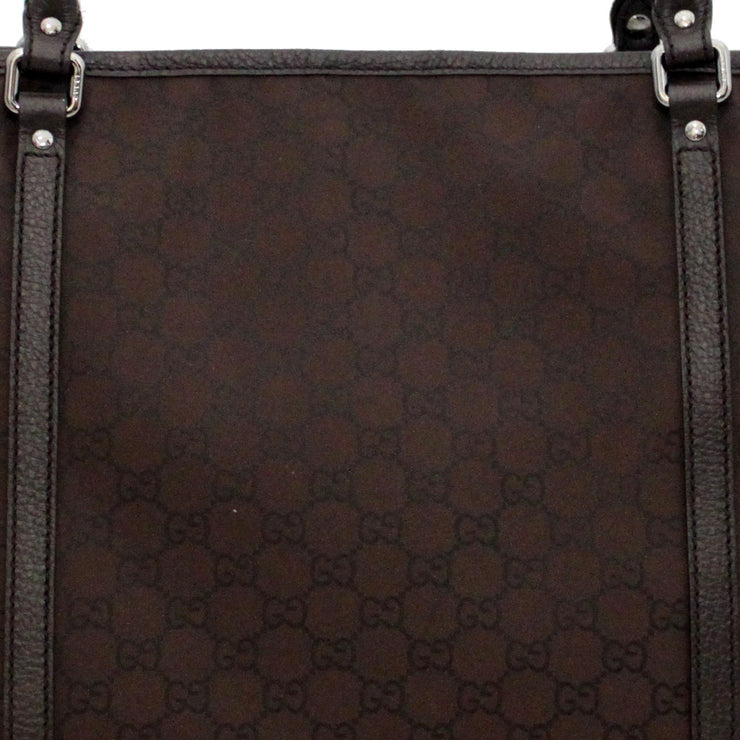 Gucci GG Nylon Medium Tote Bag- Brown