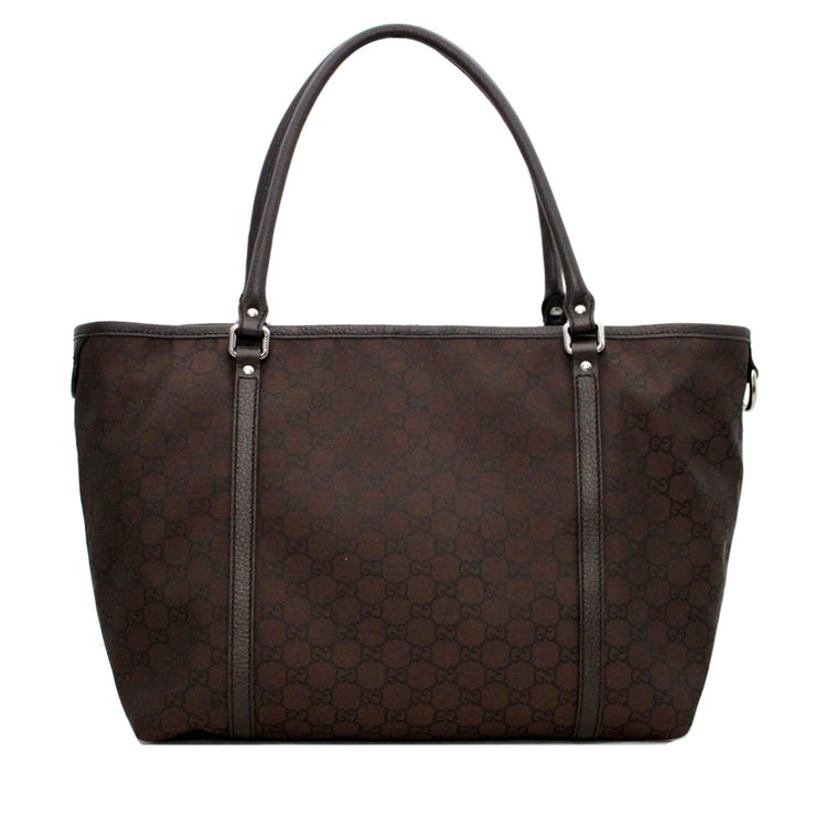 Gucci GG Nylon Medium Tote Bag- Brown