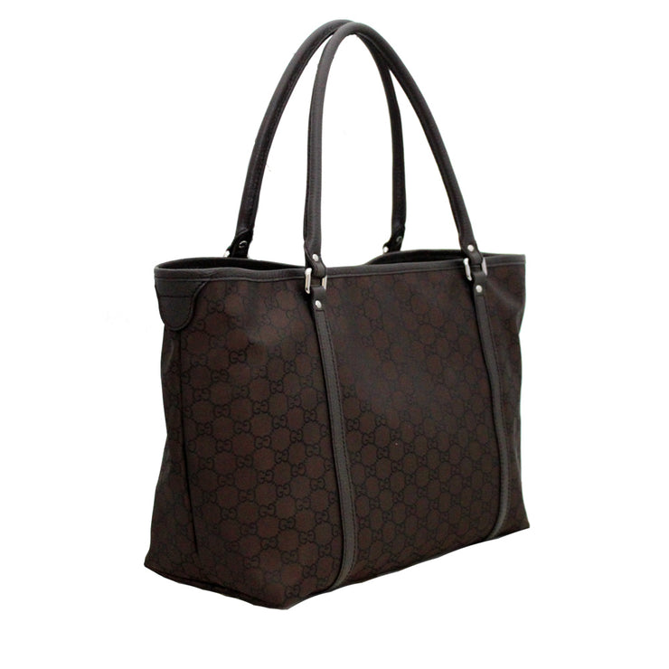 Gucci GG Nylon Medium Tote Bag- Brown