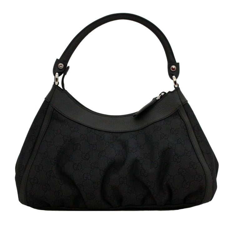 Gucci GG Denim Small Hobo Bag- Black