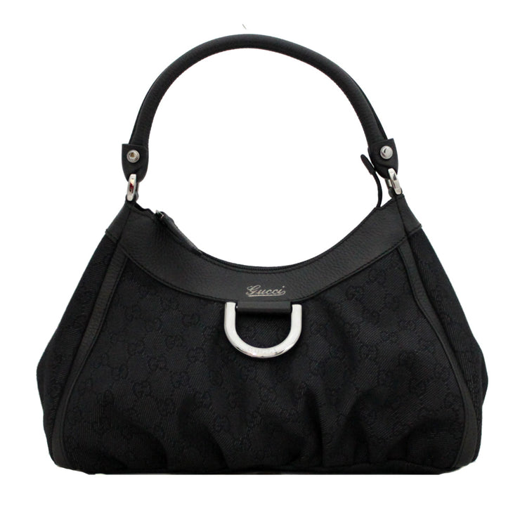 Gucci GG Denim Small Hobo Bag- Black