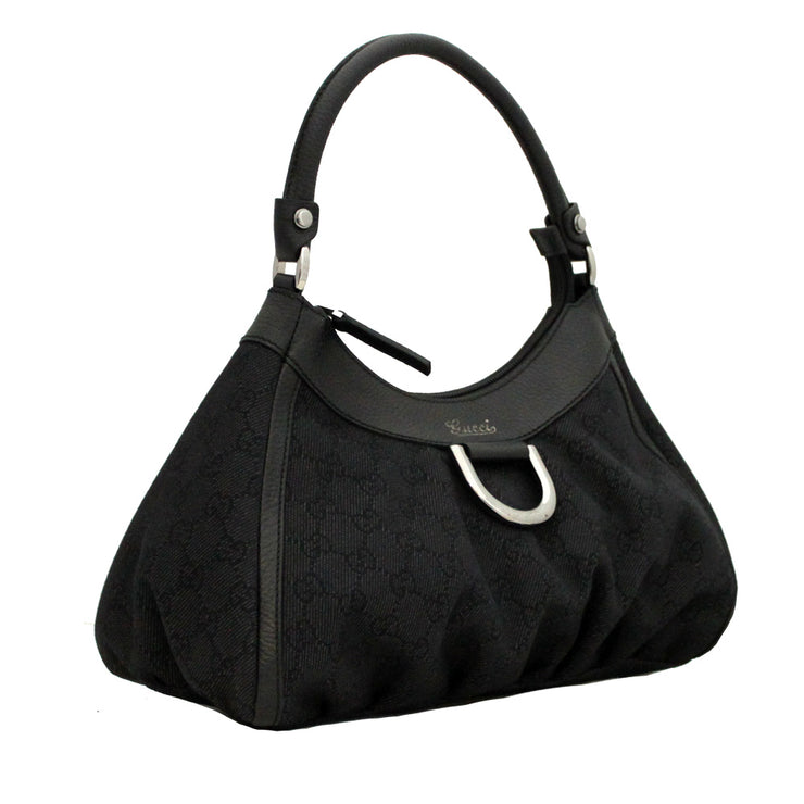 Gucci GG Denim Small Hobo Bag- Black