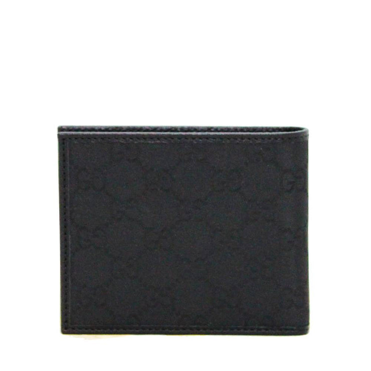 Gucci 260987 Men's GG Nylon Bi-Fold Wallet- Black