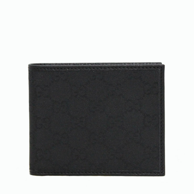 Gucci 260987 Men's GG Nylon Bi-Fold Wallet- Black