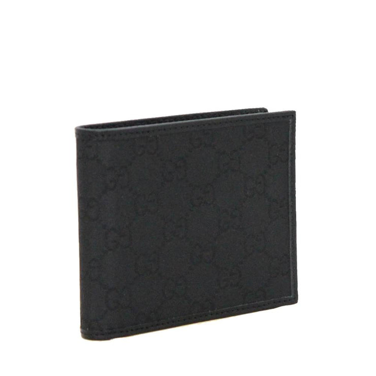 Gucci 260987 Men's GG Nylon Bi-Fold Wallet- Black