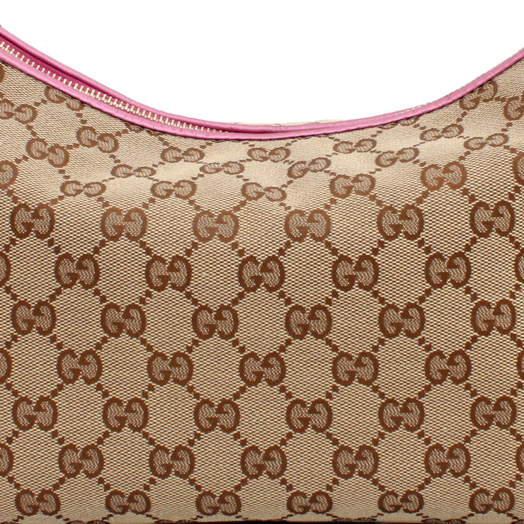 Gucci GG Canvas Heartbit Small Hobo Bag- Pink