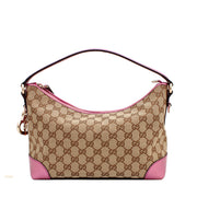 Gucci GG Canvas Heartbit Small Hobo Bag- Pink