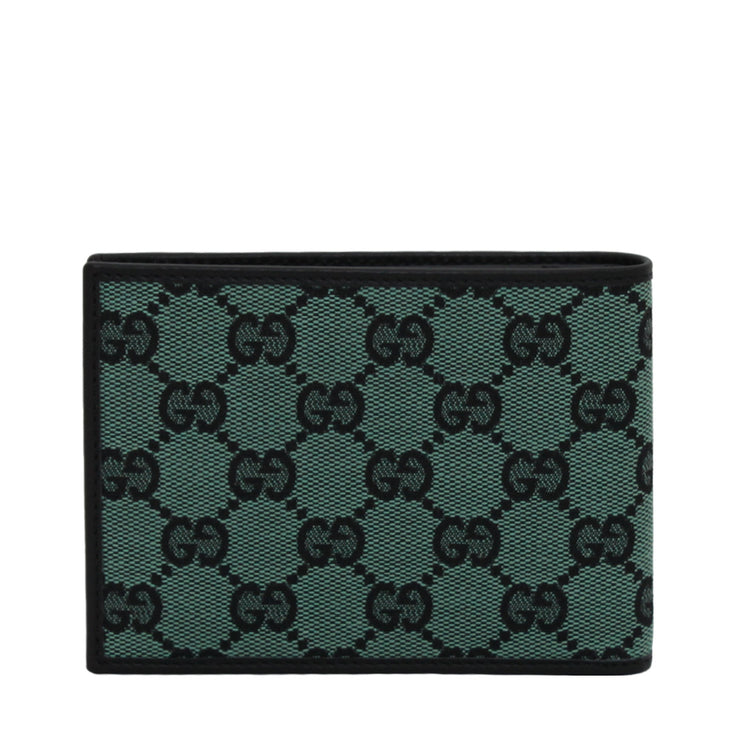 Gucci Men's GG Canvas Large Bi-fold Wallet- Green-Black