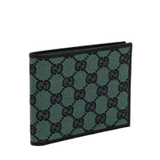 Gucci Men's GG Canvas Large Bi-fold Wallet- Green-Black