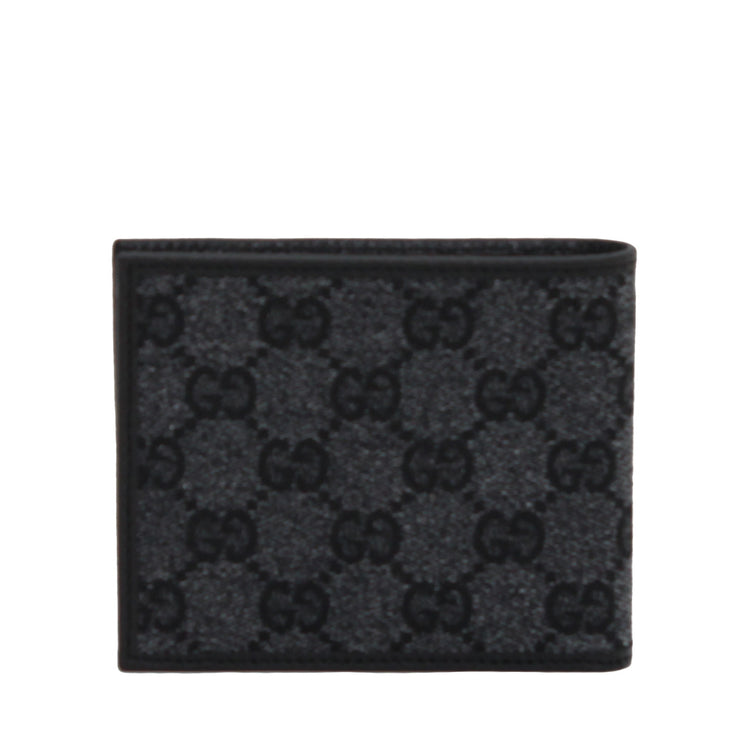 Gucci Men's GG Canvas Bi-Fold Wallet- Charcoal