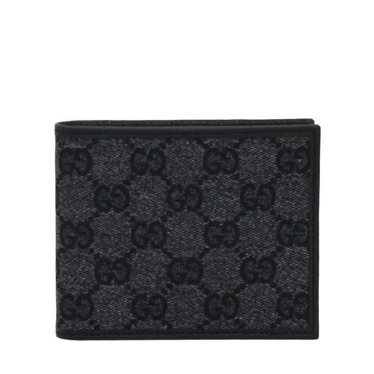 Gucci Men's GG Canvas Bi-Fold Wallet- Charcoal