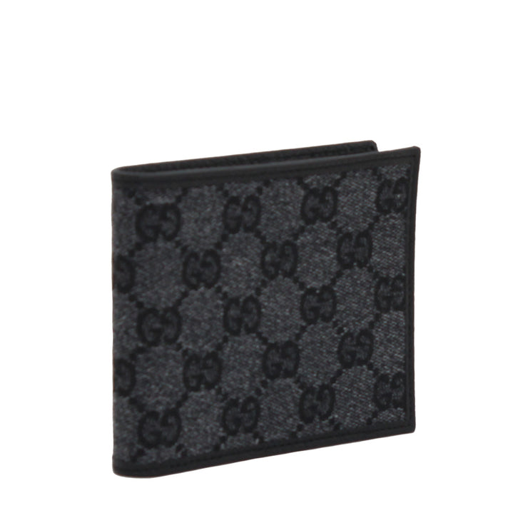 Gucci Men's GG Canvas Bi-Fold Wallet- Charcoal