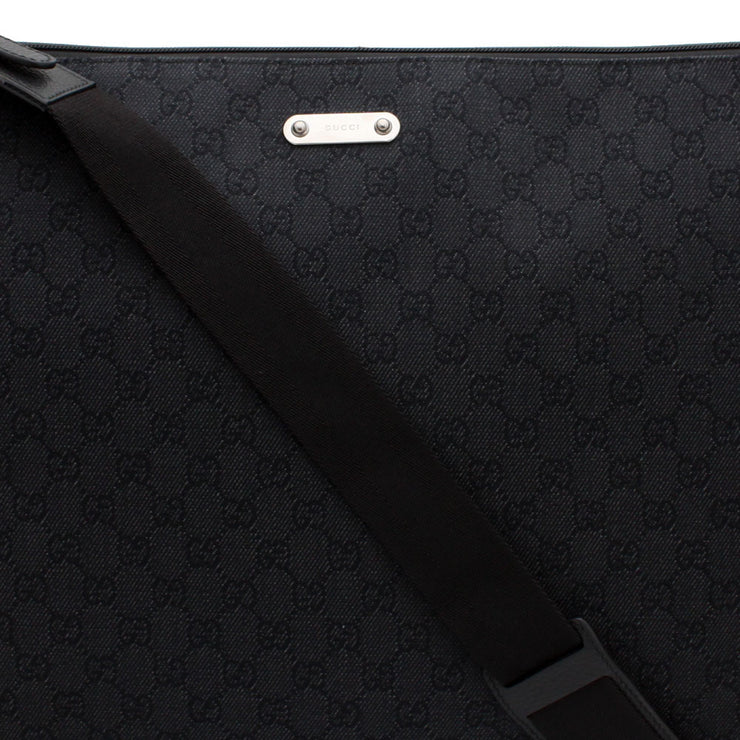 Gucci Men's GG Denim Messenger Bag- Black