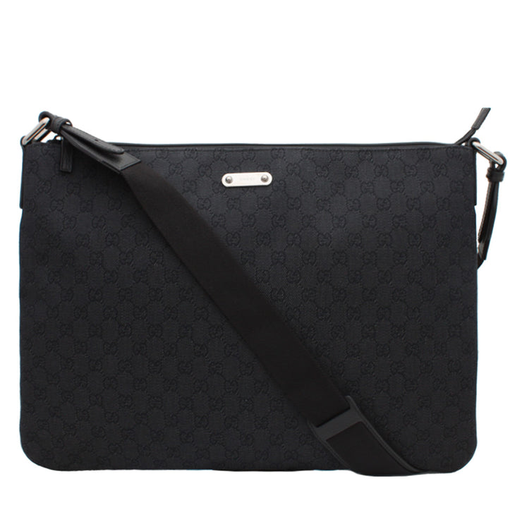 Gucci Men's GG Denim Messenger Bag- Black