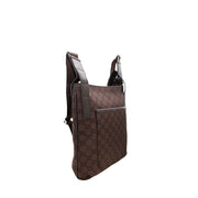 Gucci GG Nylon Crossbody Messenger Bag- Brown