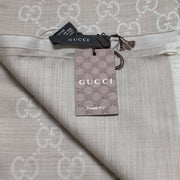 Gucci GG Silk & Wool Slim Scarf- Oatmeal