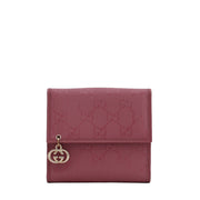 Gucci Interlocking G Flap French GG Imprime Leather Wallet- Pink