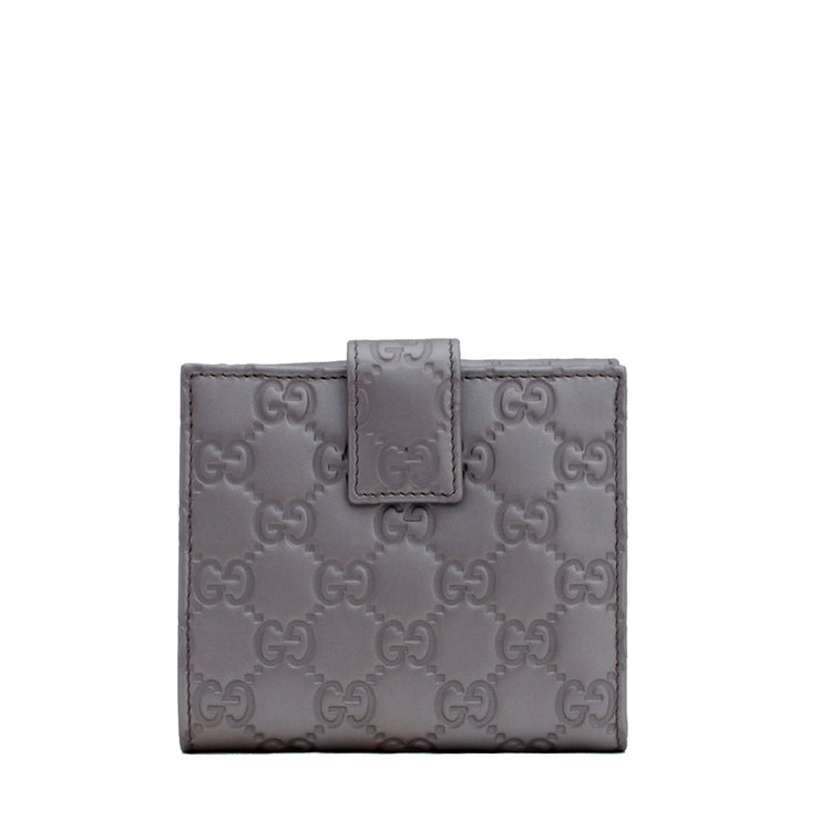 Gucci Heart-Shaped Interlocking G Flap French GG Guccissima Leather Wallet- Lavendar