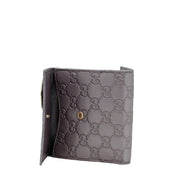 Gucci Heart-Shaped Interlocking G Flap French GG Guccissima Leather Wallet- Lavendar