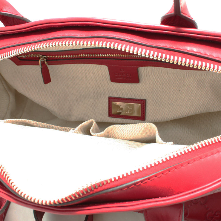 Gucci GG Guccissima Heart Bit Small Top Handle Bag with Charm- Red