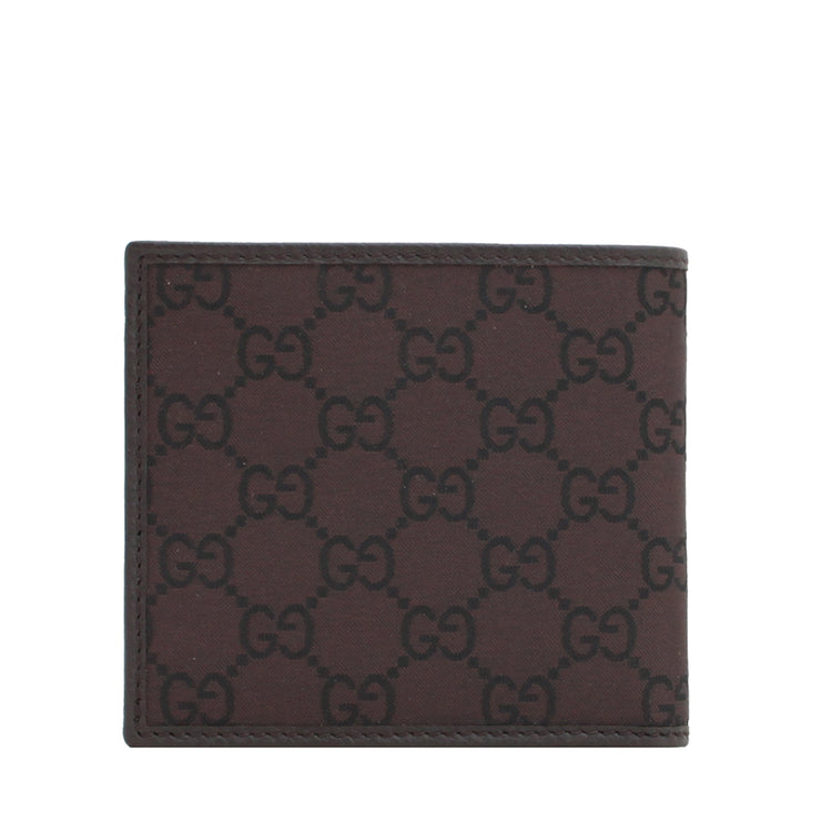 Gucci Men's GG Nylon Bi-fold Wallet- Dark Brown