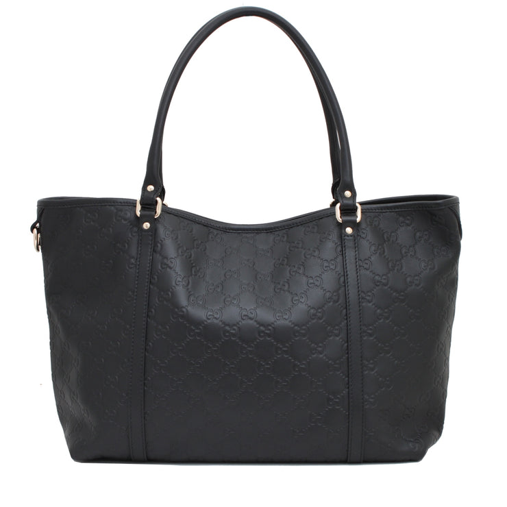 Gucci 265695 GG Guccissima Leather Medium Tote Bag- Black