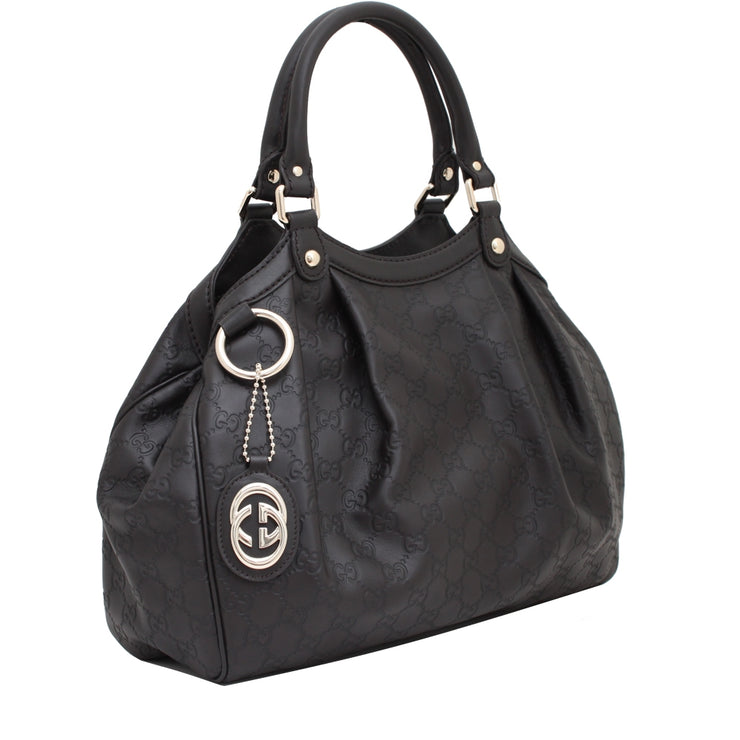 Gucci 367802 Sukey Medium Guccissima Leather Tote Bag- Dark Brown