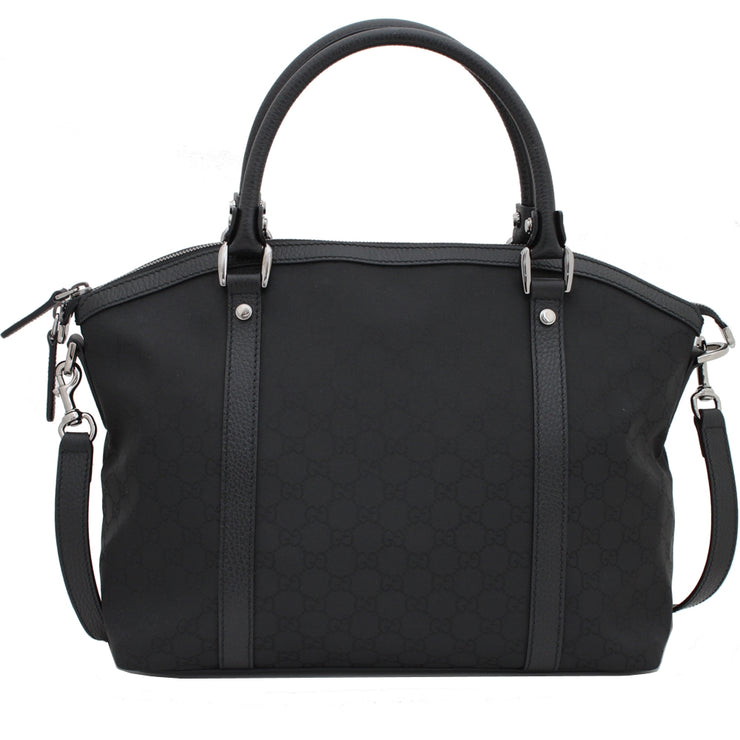Gucci 341503 GG Nylon Large Convertible Tote Bag- Black