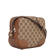 Gucci 387360 Bree Original GG Canvas Mini Messenger Bag- Beige Ebony- Hazelnut