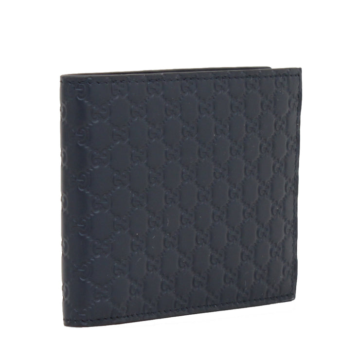 GUCCI Mens Wallet microguccissima Dark Blue GG Bifold Signature