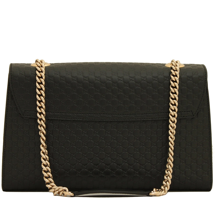 Gucci 449635 Emily Micro-Guccissima Chain Shoulder Bag- Black