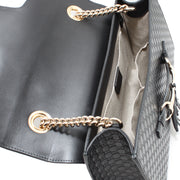Gucci 449635 Emily Micro-Guccissima Chain Shoulder Bag- Black