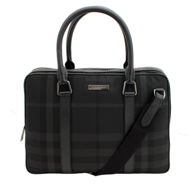 Burberry Charcoal Check Briefcase-Document Bag