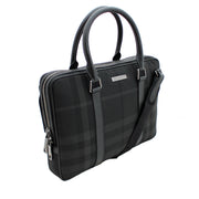 Burberry Charcoal Check Briefcase-Document Bag