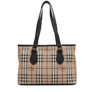 Burberry Haymarket Tote Bag- Chocolate