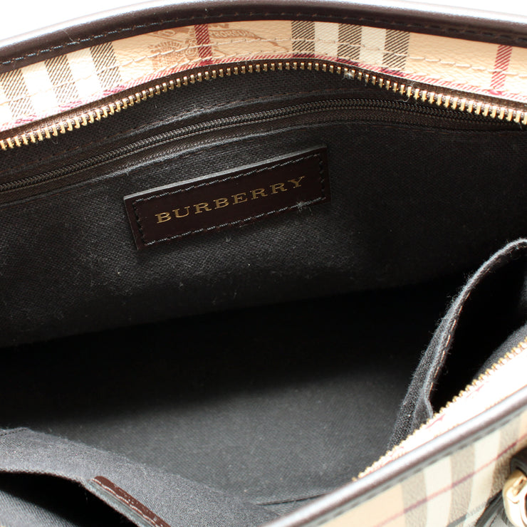 Burberry Haymarket Tote Bag- Chocolate