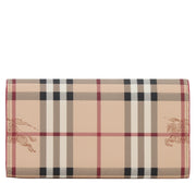 Burberry Haymarket Check & Leather Harris Wallet- Coral Red