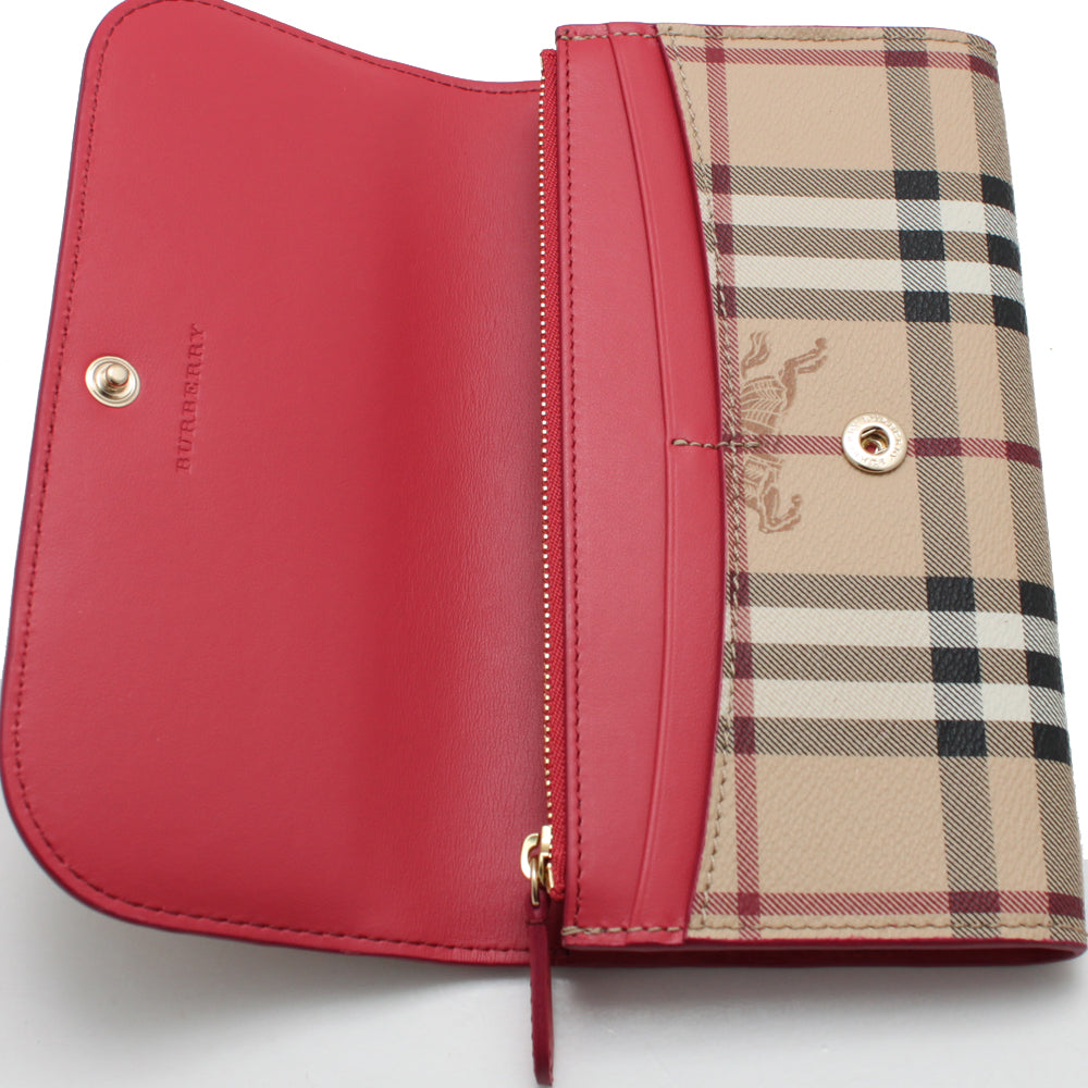 Burberry Haymarket Check Leather Harris Wallet PinkOrchard