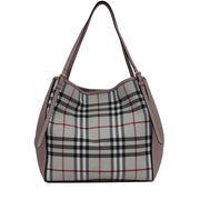 Burberry Haymarket Panels Canterbury Small Tote Bag- Pale Orchid
