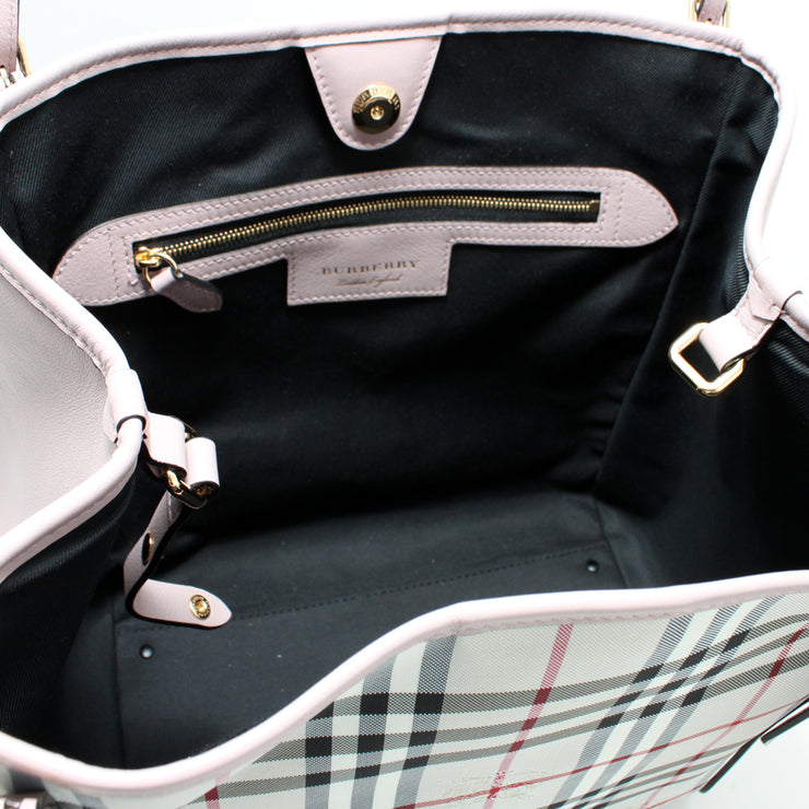 Burberry Haymarket Panels Canterbury Small Tote Bag- Pale Orchid