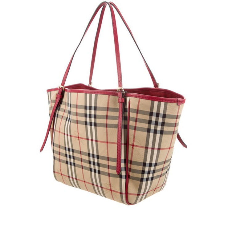 Burberry Embossed Check Leather Canterbury Small Tote (SHF-HNgQeT) – LuxeDH