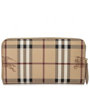 Burberry Haymarket Elmore Wallet- Mid Camel